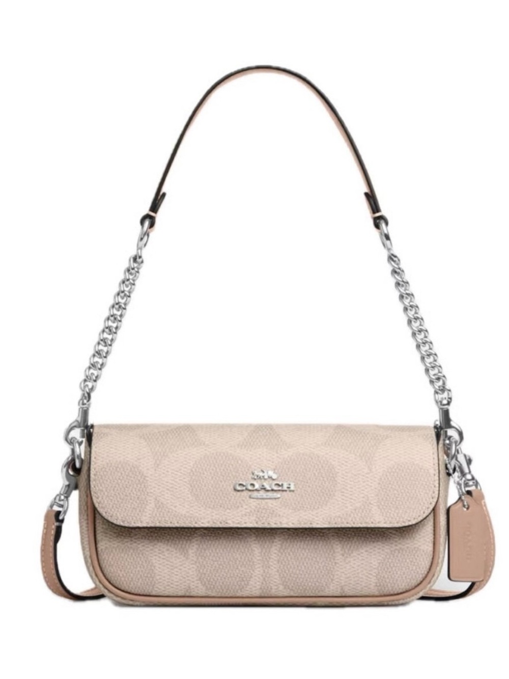 NWT COACH Hailey Flap Bag in Signature Sand/ Taupe CAN70
